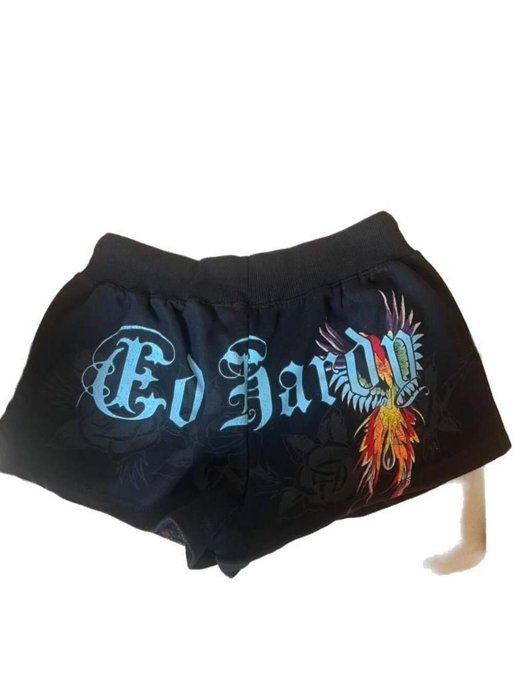 Ed Hardy Phoenix Y2K Black Fleece Sweat Shorts - Picture 8 of 8